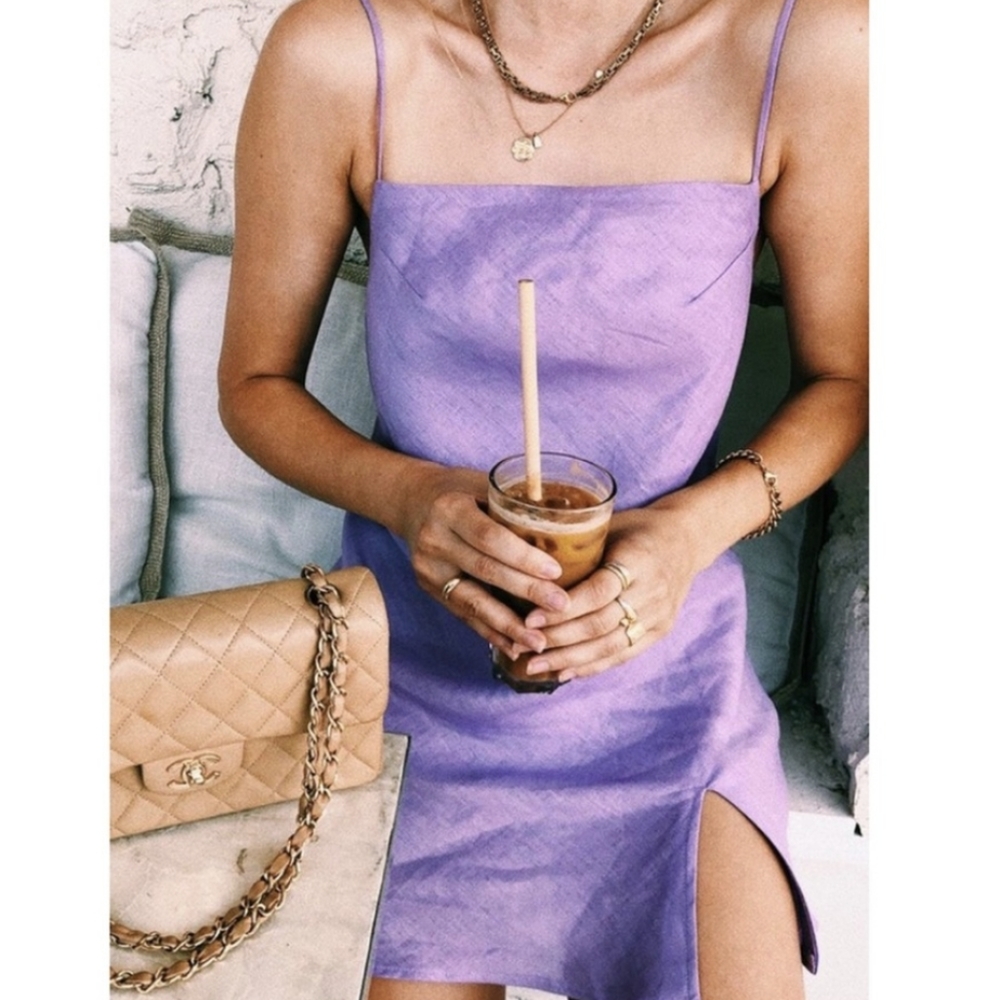 Verge Girl Only Girl Lilac mini dress, 100% linen